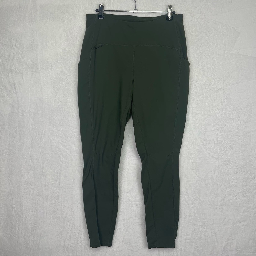 Title Nine Sylvan Hybrid Hiking Tights Leggings Pants Size Medium Olive Green - Picture 2 of 16
